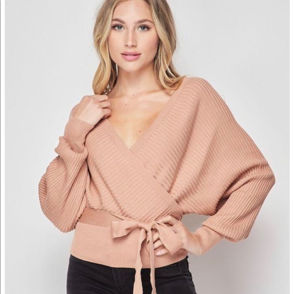 NWT faux wrap sweater